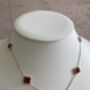 18 K Gold Plated Clover Necklace Rose Gold Maroon, thumbnail 4 of 7