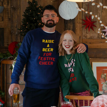 Festive Cheer Slogan Christmas Jumper Sweatshirt, 4 of 7