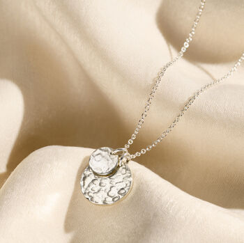 Personalised Mummy And Baby Textured Disc Necklace, 2 of 9