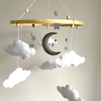 Handmade Moon And Stars Baby Crib Mobile, 5 of 5