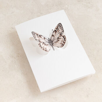 White Butterfly Watercolour Pop Out Card, 3 of 3