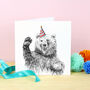 Waving Bear Birthday Card, thumbnail 1 of 2