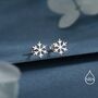 Sterling Silver Dainty Snowflake Stud Earrings, thumbnail 3 of 12