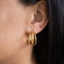 Triple Band Hoop Earrings Non Tarnish, thumbnail 1 of 6