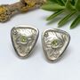 Sterling Silver Gemstone Celtic Warrior Shield Earrings, thumbnail 2 of 8