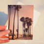 California Palm Tree Sunset Beach Birthday Card, thumbnail 3 of 6