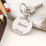 Daddy Gift Personalised Round Pewter Keyring, thumbnail 2 of 4
