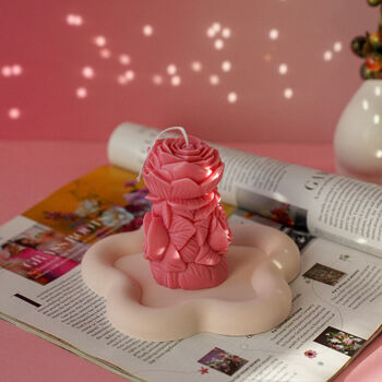 Twin Rose Column Soy Wax Candle, 6 of 6