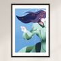 Woman In Olive Illustrated Art Print, thumbnail 3 of 6