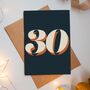 Personalised Retro Number Typography Greetings Card, thumbnail 7 of 10