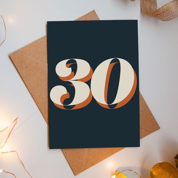 Personalised Retro Number Typography Greetings Card, 7 of 10