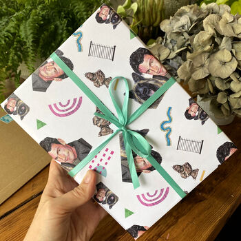 Robbie And Wellard 90s East Enders Gift Wrap, Funny Retro Soap Fan Wrapping Paper, 2 of 12