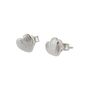 Sterling Silver Textured Heart Stud Earrings, thumbnail 2 of 6