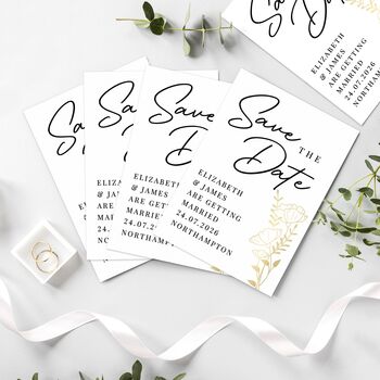 Personalised Set Of 36 Wedding Save The Date Cards, 2 of 3