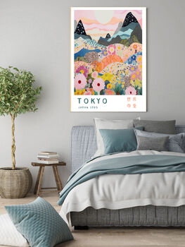 Tokyo Japanese Mountain Landscape Art Print, 2 of 3