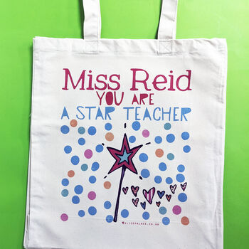Personalised Star Teacher Bag, 7 of 11