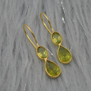 Peridot Teardrop Earrings: Silver Or Gold, 3 of 9