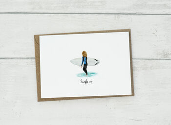 Personalised Surfer Girl Card, 6 of 6