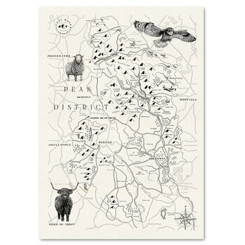 The Peak District Illustrated Map Print, 2 of 9