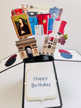 Paris Themed 3D Birthday Card, 2 of 6