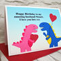 'Dinosaurs' Personalised Anniversary Or Birthday Card, thumbnail 2 of 4