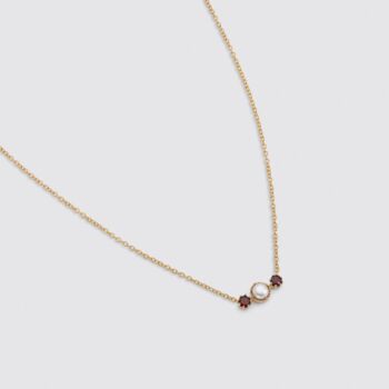 Garnet Pearl Star 18k Gold Plated Necklace, 4 of 5