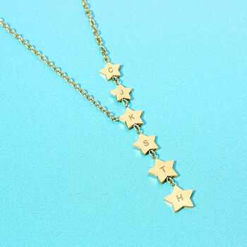 Personalised Initials Star Cascade Necklace, 2 of 7