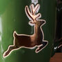 Set Of Four Forest Green Christmas Reindeer Mugs, thumbnail 4 of 7