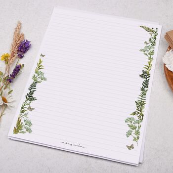 A4 Letter Writing Paper Botanical Garden Border, 3 of 4