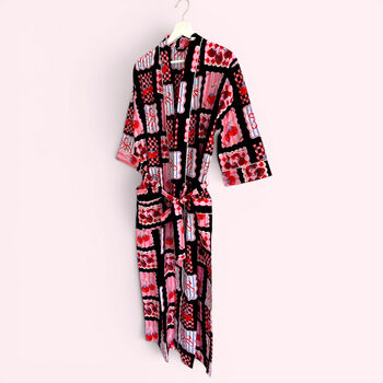 Cherry And Bow Print 100% Cotton Dressing Gown, 6 of 6