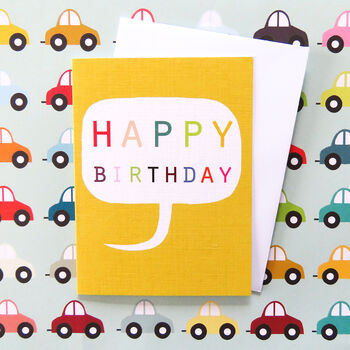 Mini Yellow Birthday Card, 4 of 5