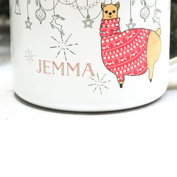 Personalised Llama Christmas Mug, 2 of 4