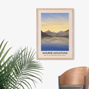 Mourne Mountains Aonb Travel Poster Art Print, 5 of 8