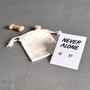 Never Alone Paw Earrings In Sterling Silver, 2 of 5