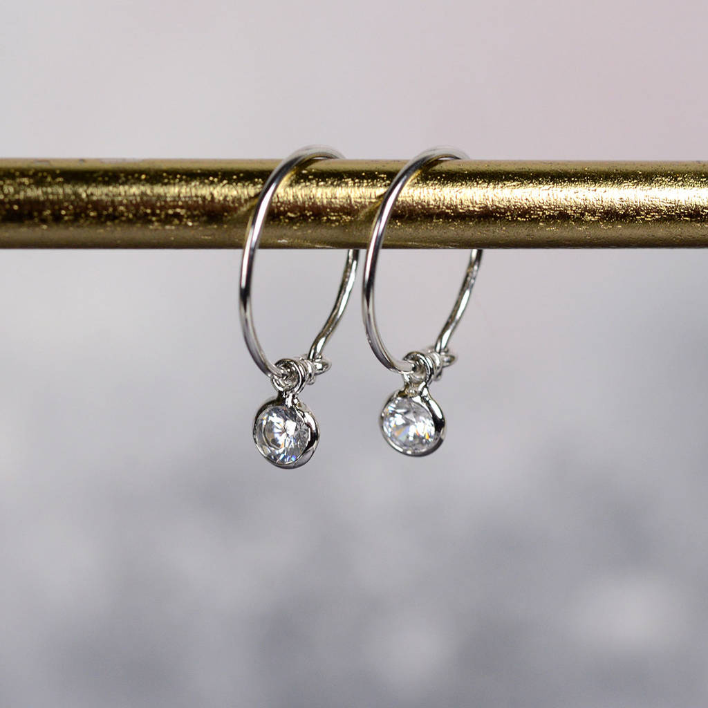 Sterling Silver And Cubic Zirconia Hoops By Home & Glory ...