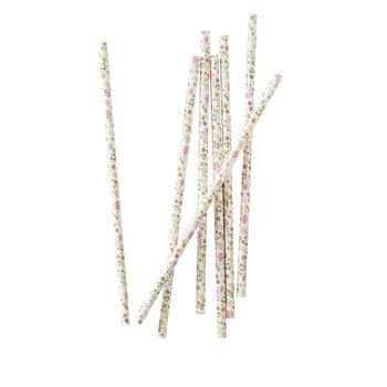 Ditsy Floral Design Paper Party Straws 25 Pack, 2 of 3