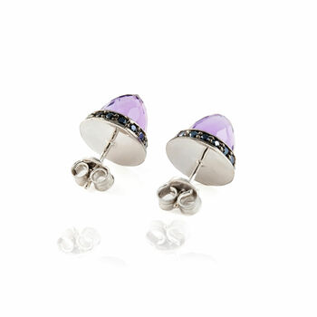 Istanbul Secret Amethyst And Black Spinel Studs, 3 of 4