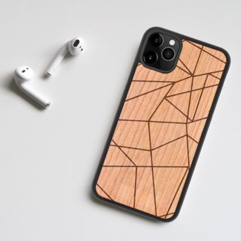 Geometric Lines Wooden Phone Case iPhone Samsung Google, 3 of 5