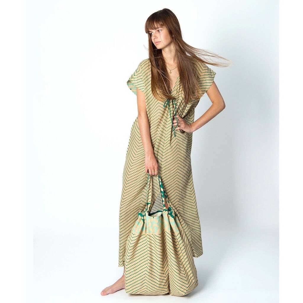Designer Handmade Cotton Kaftan Dress, 1 of 4