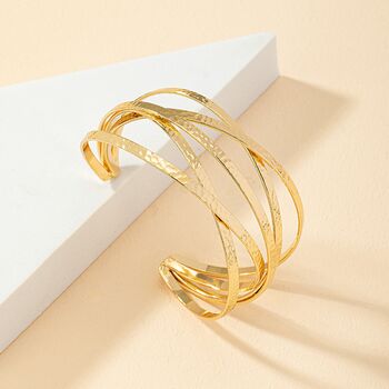 Chunky Gold Plated Multi Strand Bangle, 8 of 9