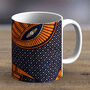 Orange And Dark Blue Ankara Print Mug Fabric Four, thumbnail 2 of 2