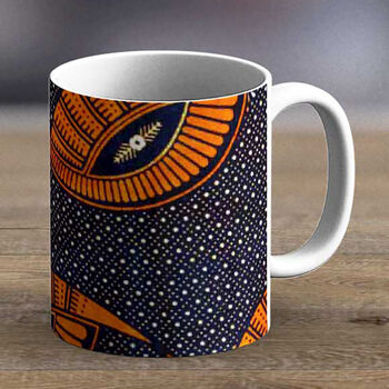 Orange And Dark Blue Ankara Print Mug Fabric Four, 2 of 2