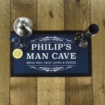 Personalised Gentlemen's Man Cave Bar Mat, 4 of 12