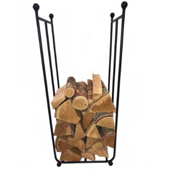 Tall Solid Steel Log Storage Basket Made In Britain, 2 of 2