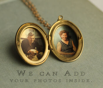 Gold Brass Oval Butterfly Locket, 3 of 6