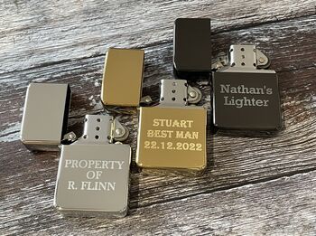 Personalised Engraved Matte Gold Lighter, 3 of 9