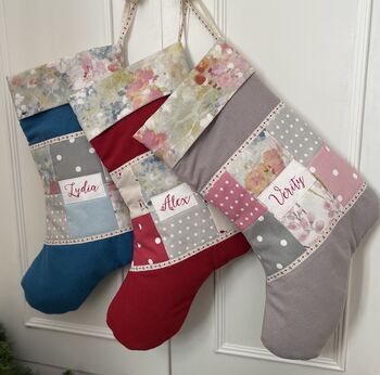 Luxury Patchwork Christmas Stocking, 5 of 12