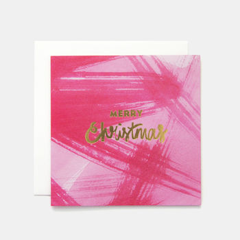 Pink Merry Christmas Greeting Card, 2 of 2