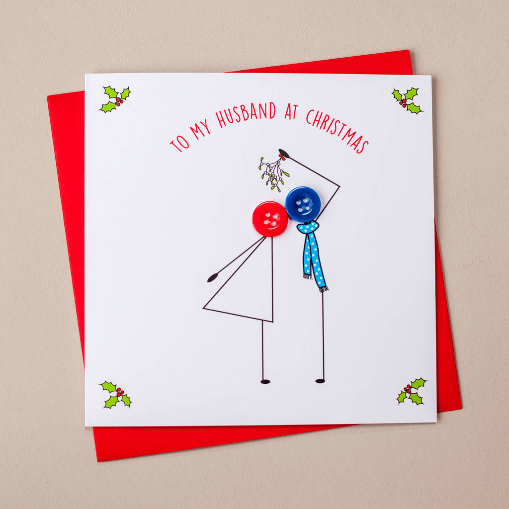 'to my husband at christmas' button card by mrs l cards 