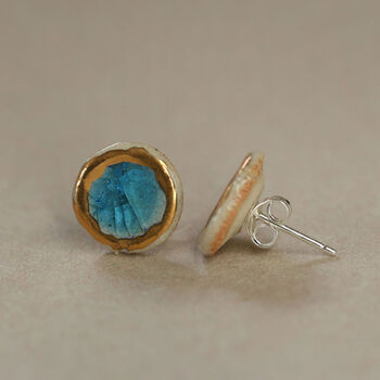 Blue Pool Sterling Silver Studs, 3 of 4